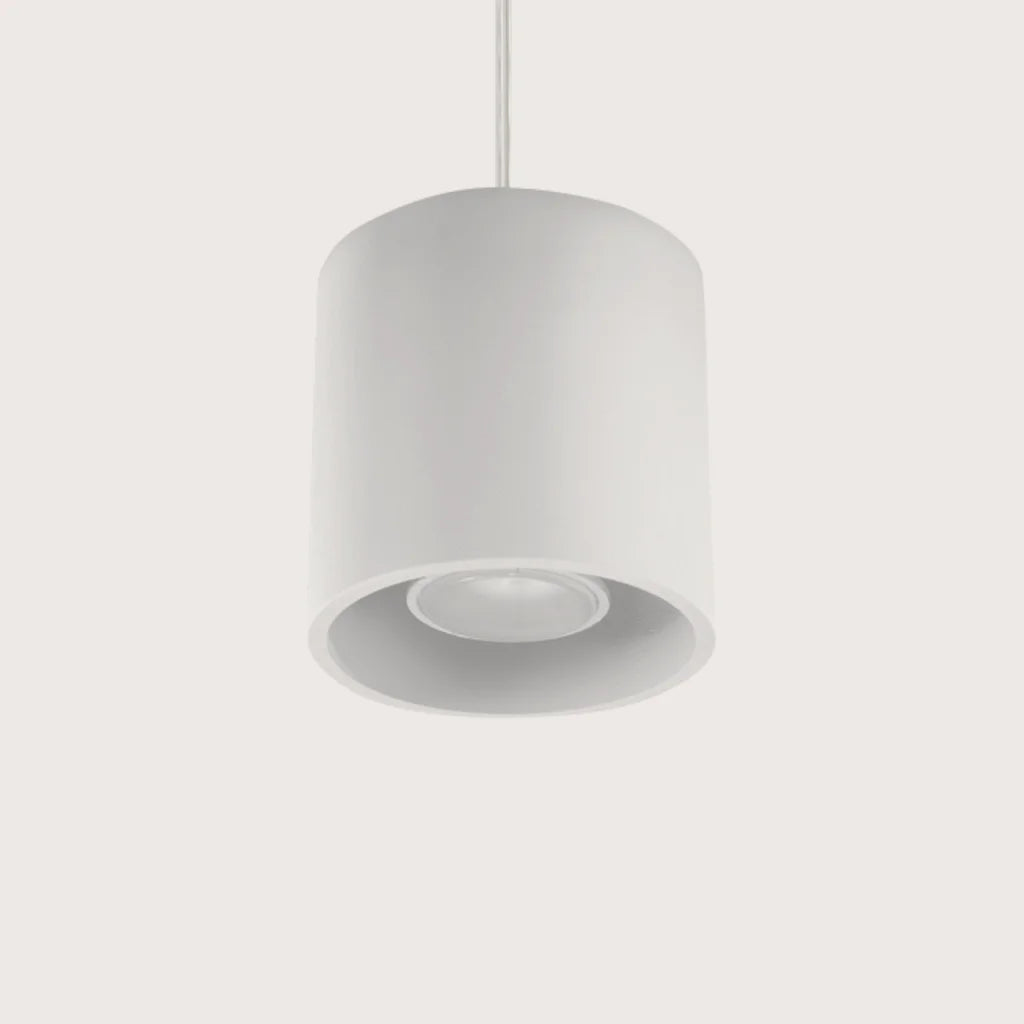 Suspension cylindre minimaliste en aluminium, coloris blanc