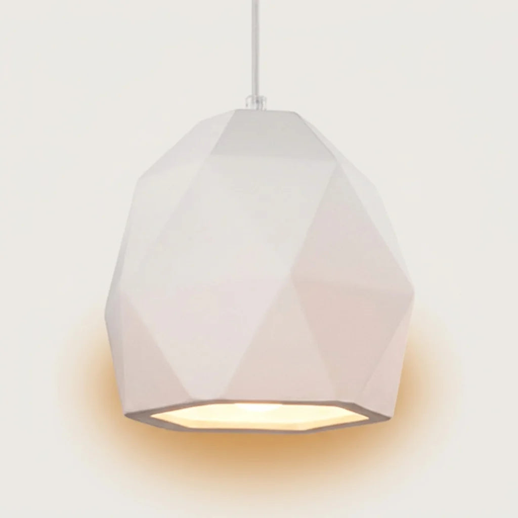 Suspension diamant en céramique blanche allumée
