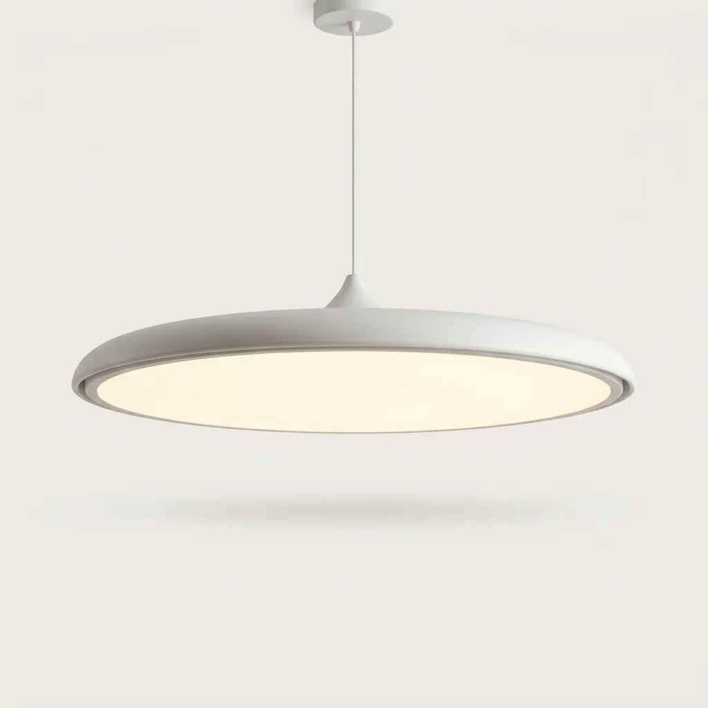 Suspension disque ovni ultra-fine blanche