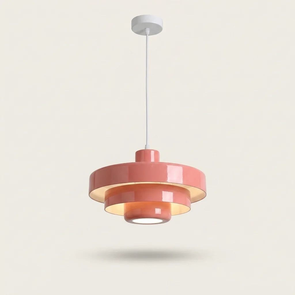 Suspension à disques superposés rose
