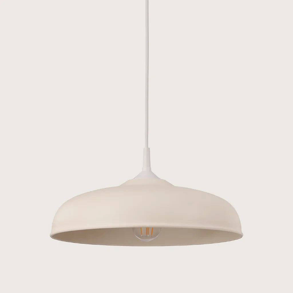 Suspension dôme évasé en acier ø 38 cm, coloris beige