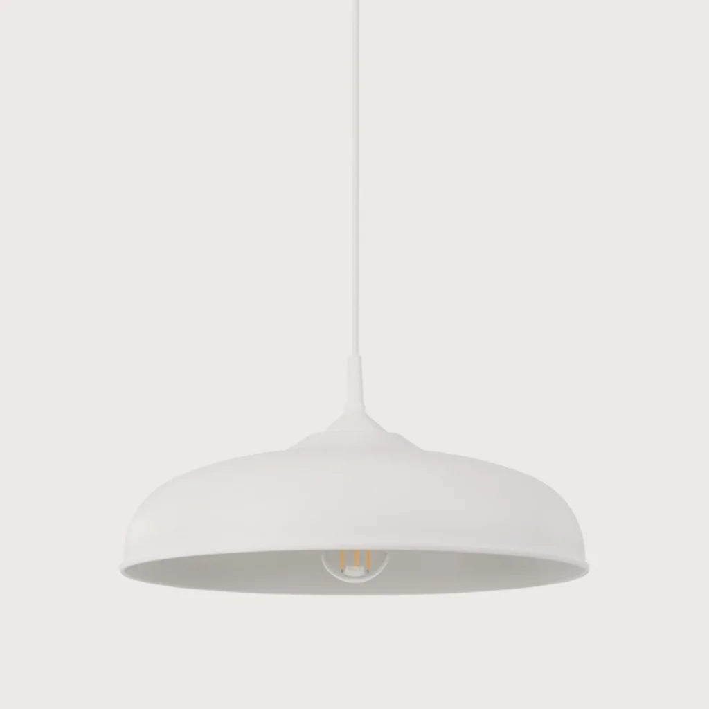 Suspension dôme évasé en acier ø 38 cm, coloris blanc