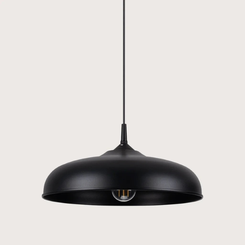 Suspension dôme évasé en acier ø 38 cm, coloris noir