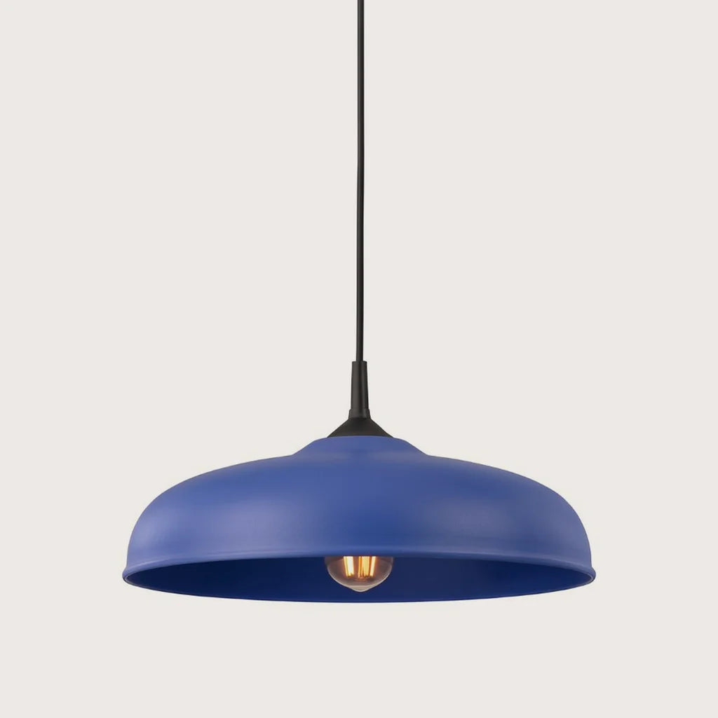 Suspension dôme évasé en acier ø 38 cm, coloris outremer