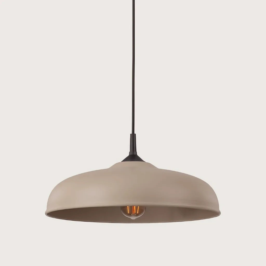 Suspension dôme évasé en acier ø 38 cm, coloris taupe