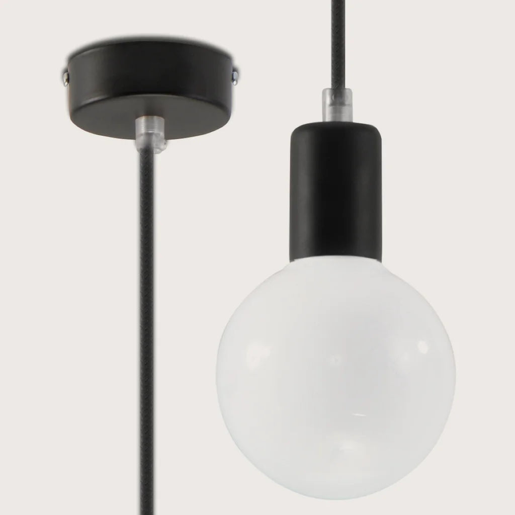 Suspension douille noire minimaliste