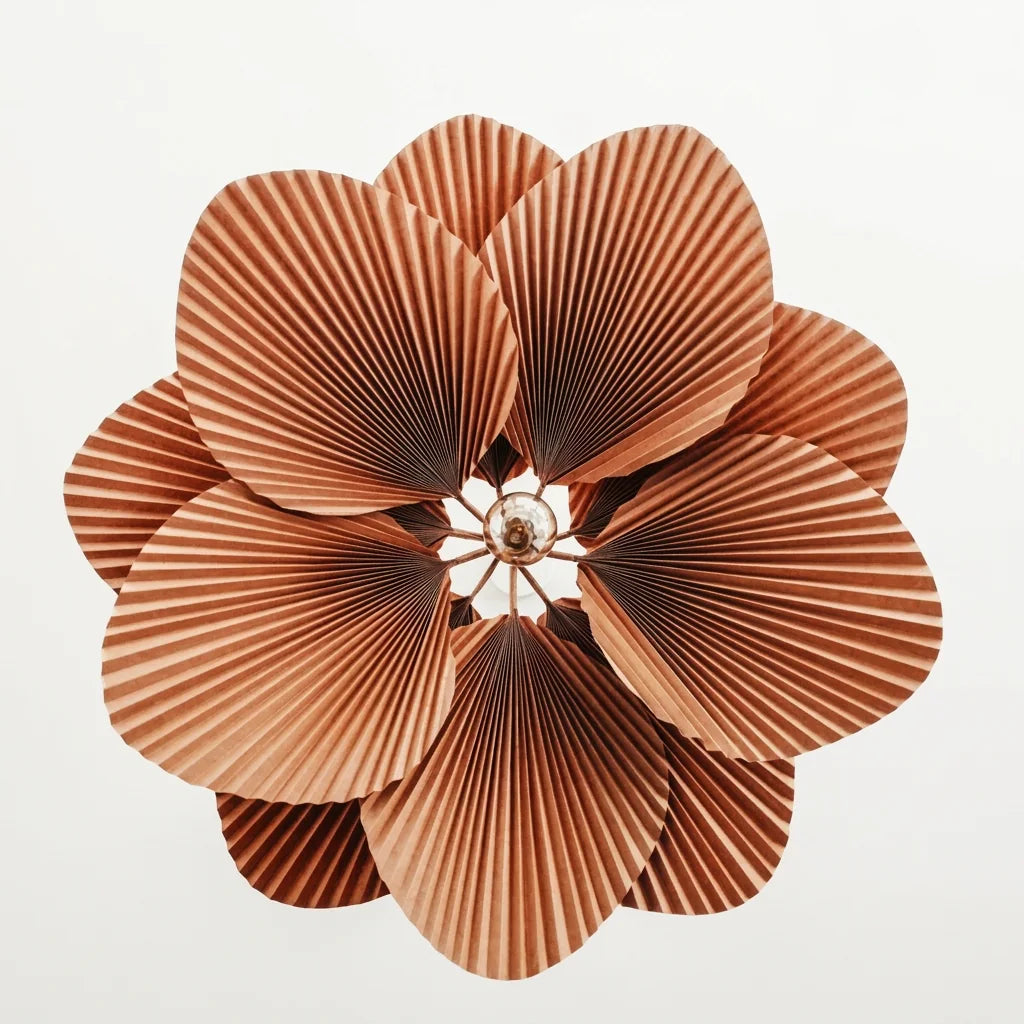 Forme de fleur de la suspension en éventails vue de dessous