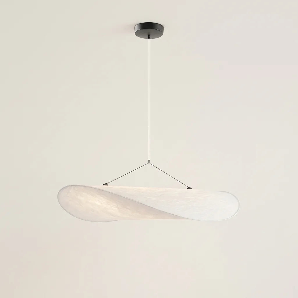 Suspension en forme de feuille en Tyvek blanc translucide