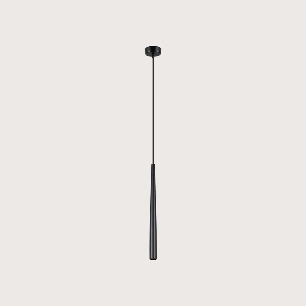 Suspension fuseau noir mat effilé