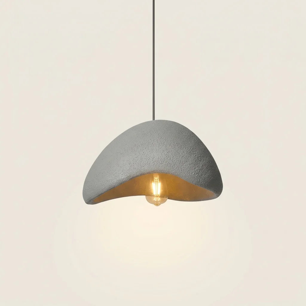 Suspension galet wabi-sabi grise forme A