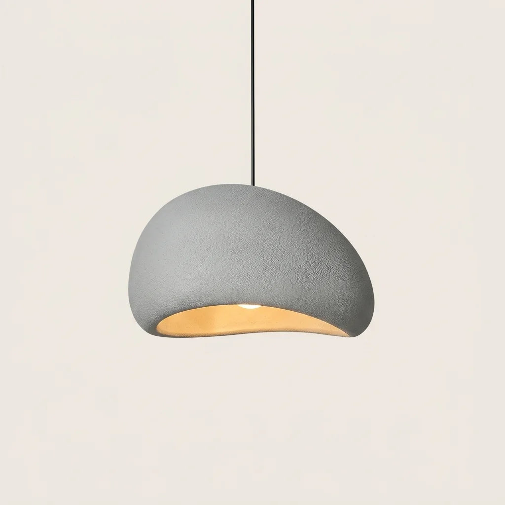 Suspension galet wabi-sabi grise forme B