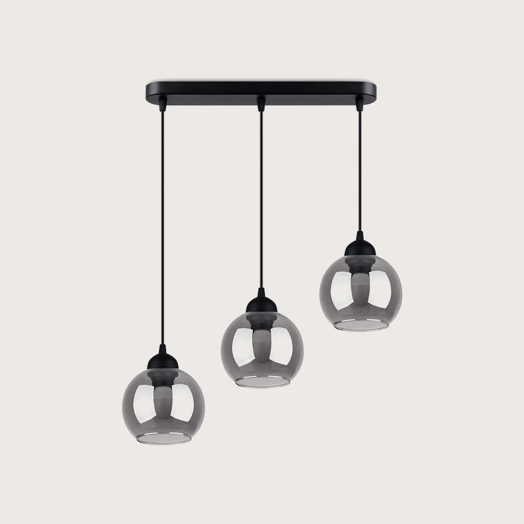 Suspension globe en verre fumé (3 lumières)