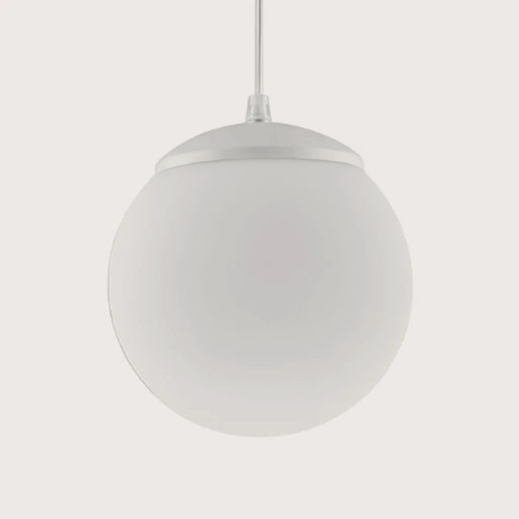 Suspension globe en verre opalin, coloris blanc (Ø 20 cm)
