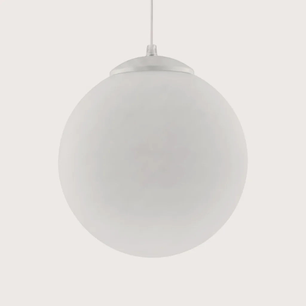 Suspension globe en verre opalin, coloris blanc (Ø 30 cm)
