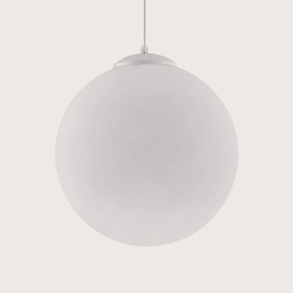 Suspension globe en verre opalin, coloris blanc (Ø 40 cm)