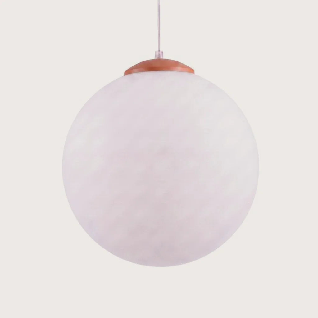 Suspension globe en verre opalin, coloris ocre rouge (Ø 40 cm)