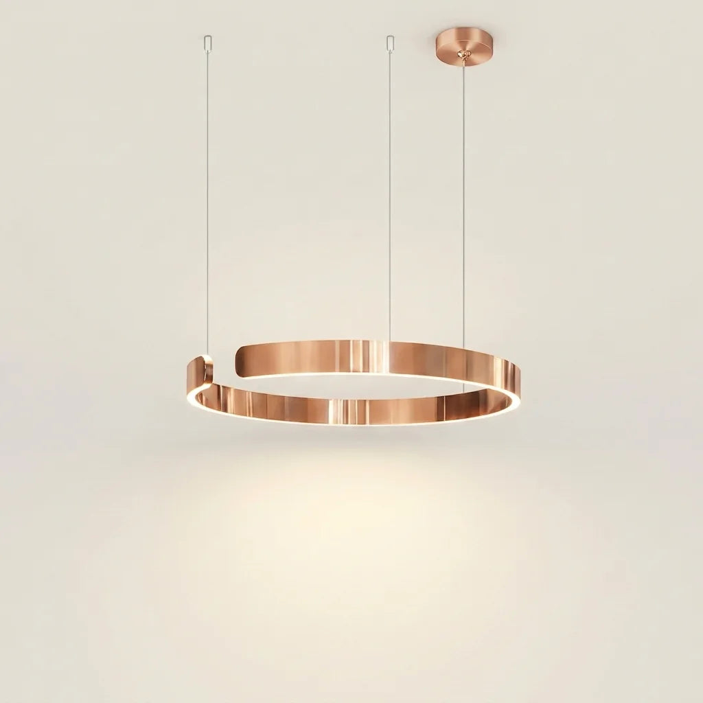 Suspension LED à anneau ouvert or rose