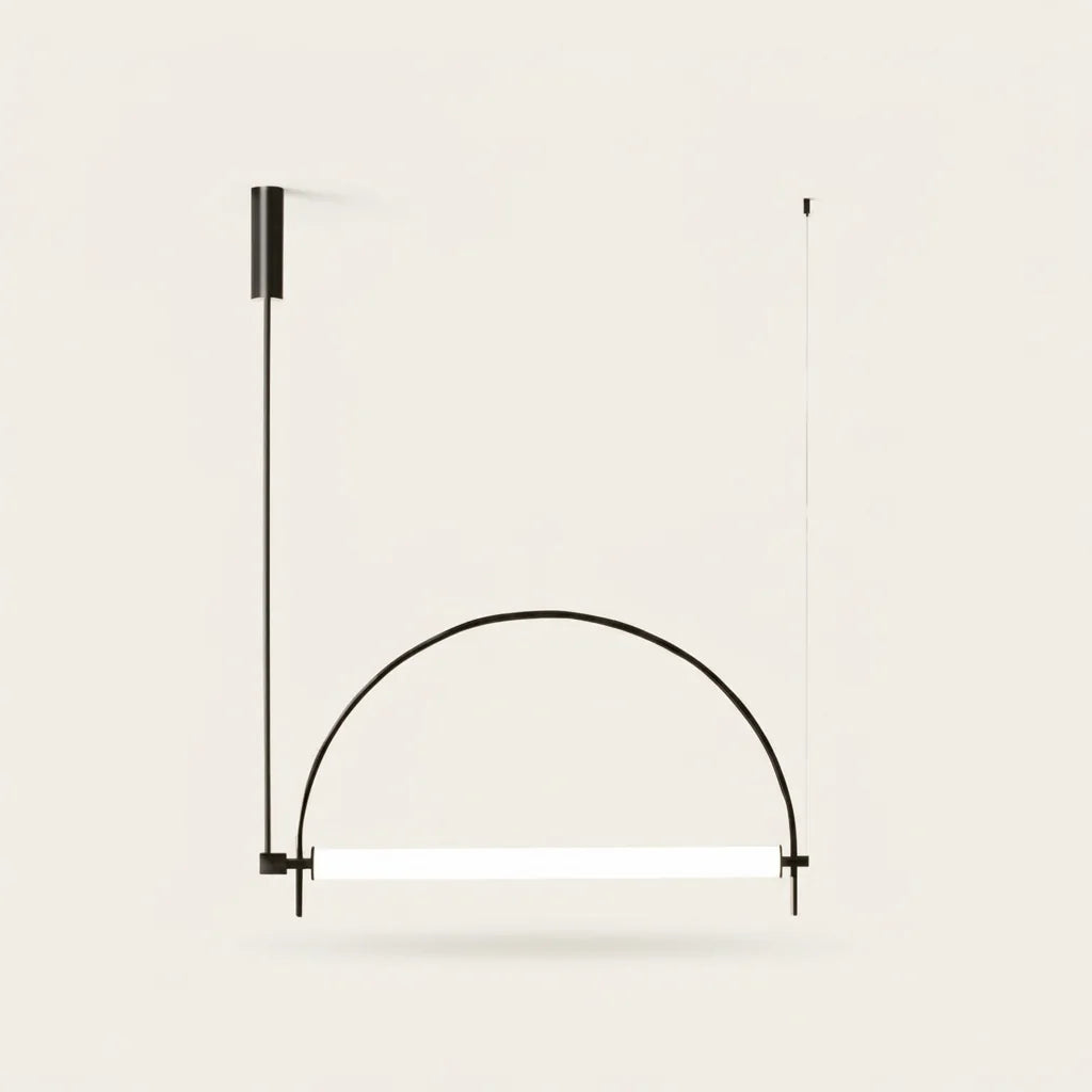 Suspension LED arc demi-cercle noire, 100 cm