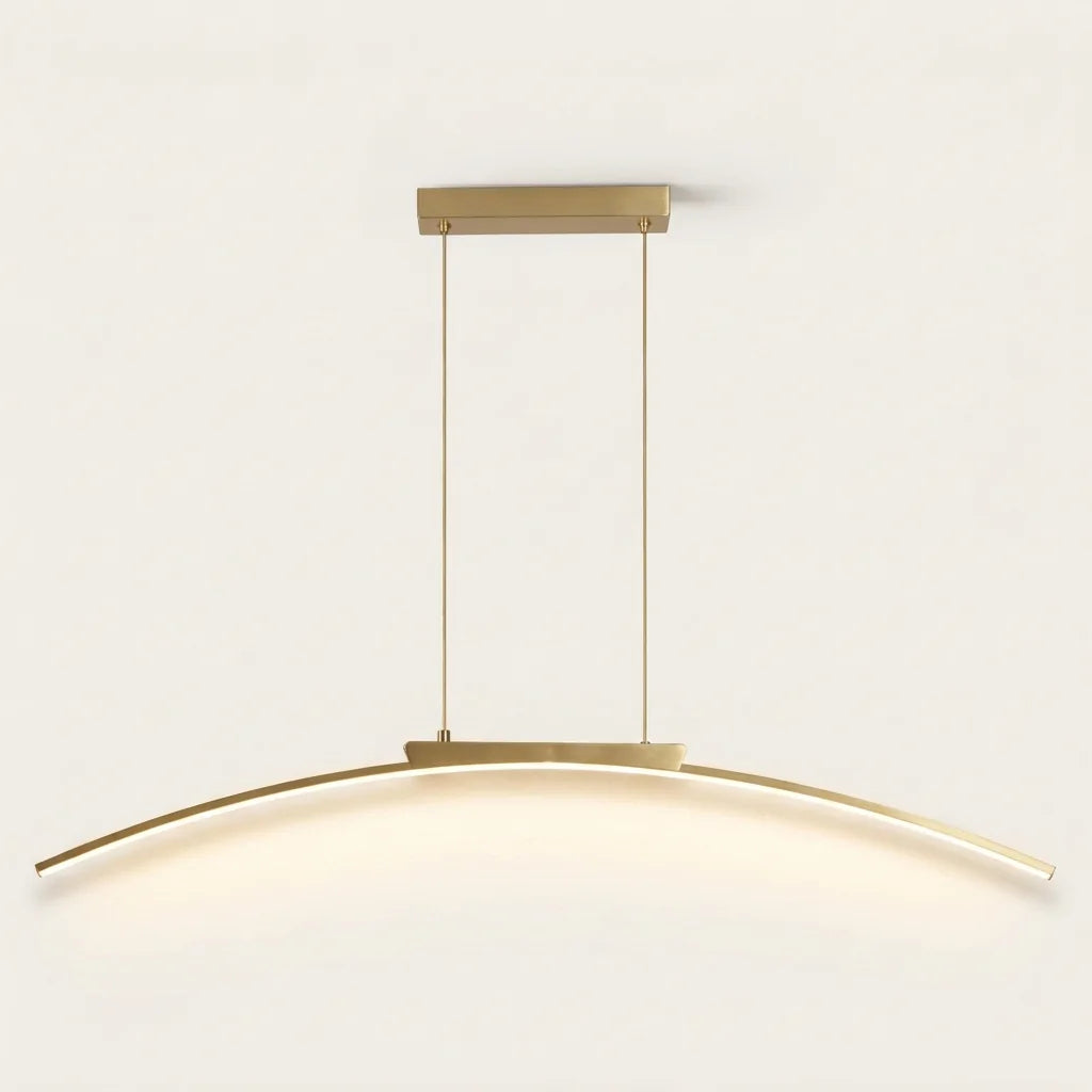 Suspension LED en arc dorée, 100 cm