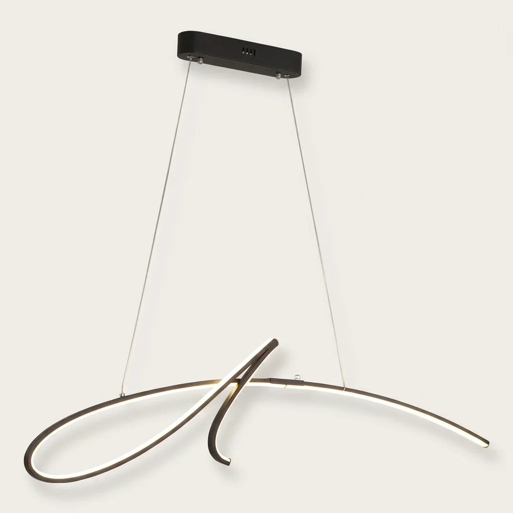 Suspension LED calligraphie noire, 95 cm
