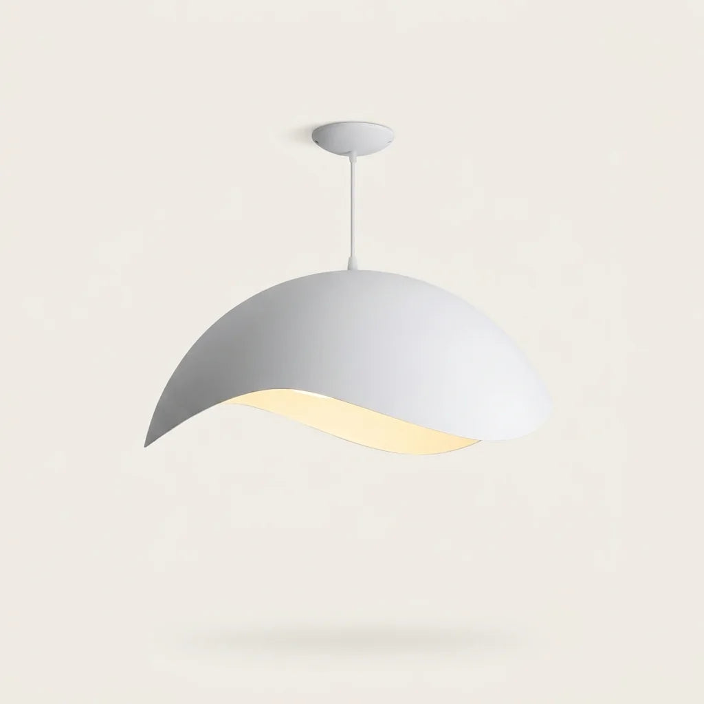 Suspension LED coupole ondulée blanche, version A