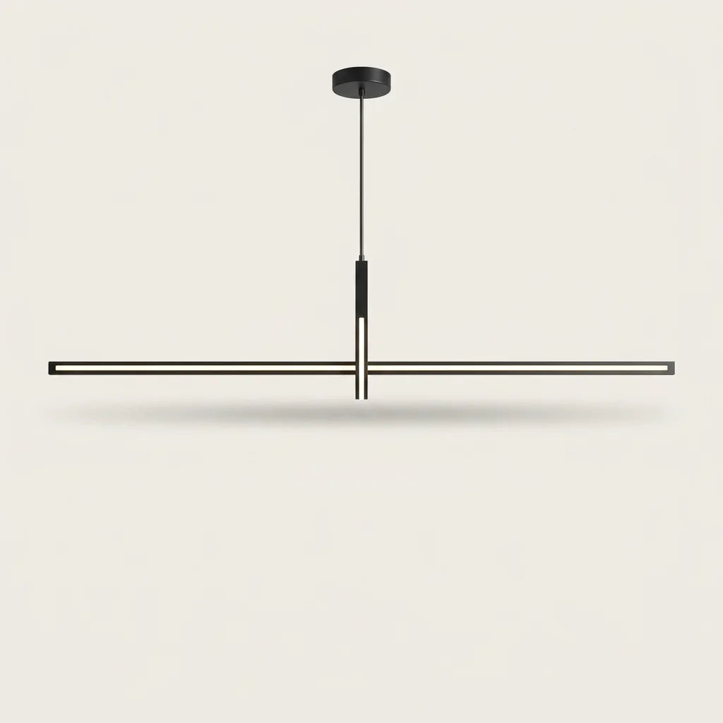 Suspension LED linéaire en croix noire