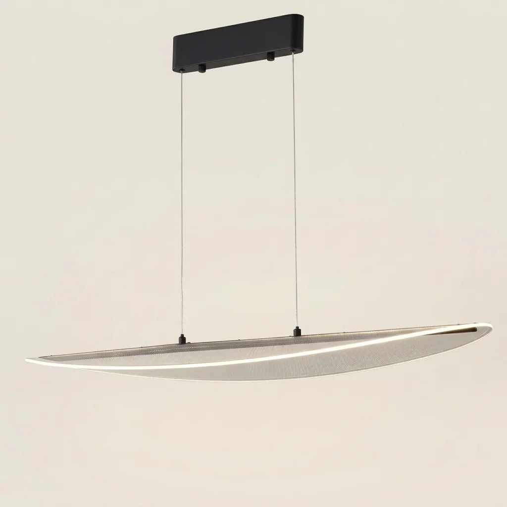 Suspension LED feuille avec barre de fixation noire