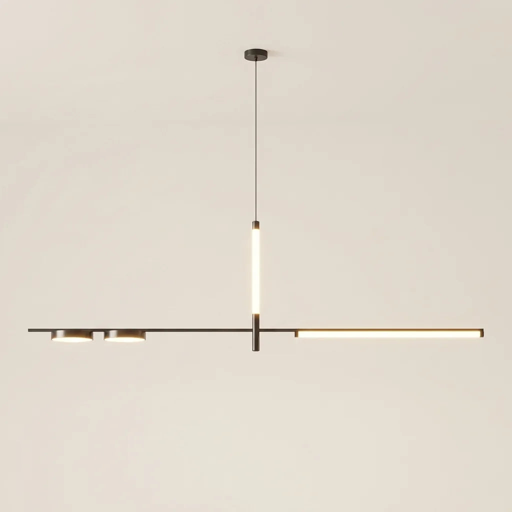 Suspension LED linéaire avec tube lumineux vertical, style B
