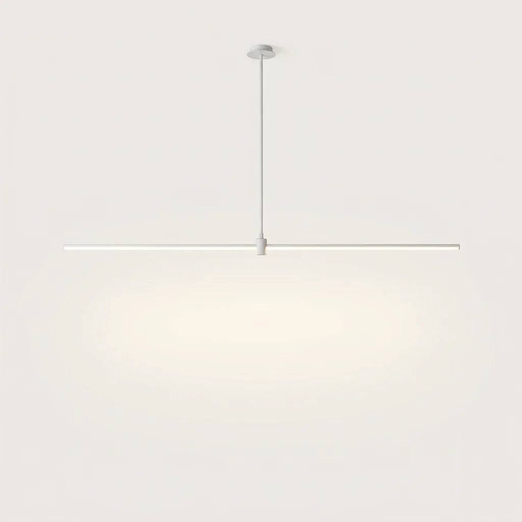 Suspension linéaire LED en T, blanche