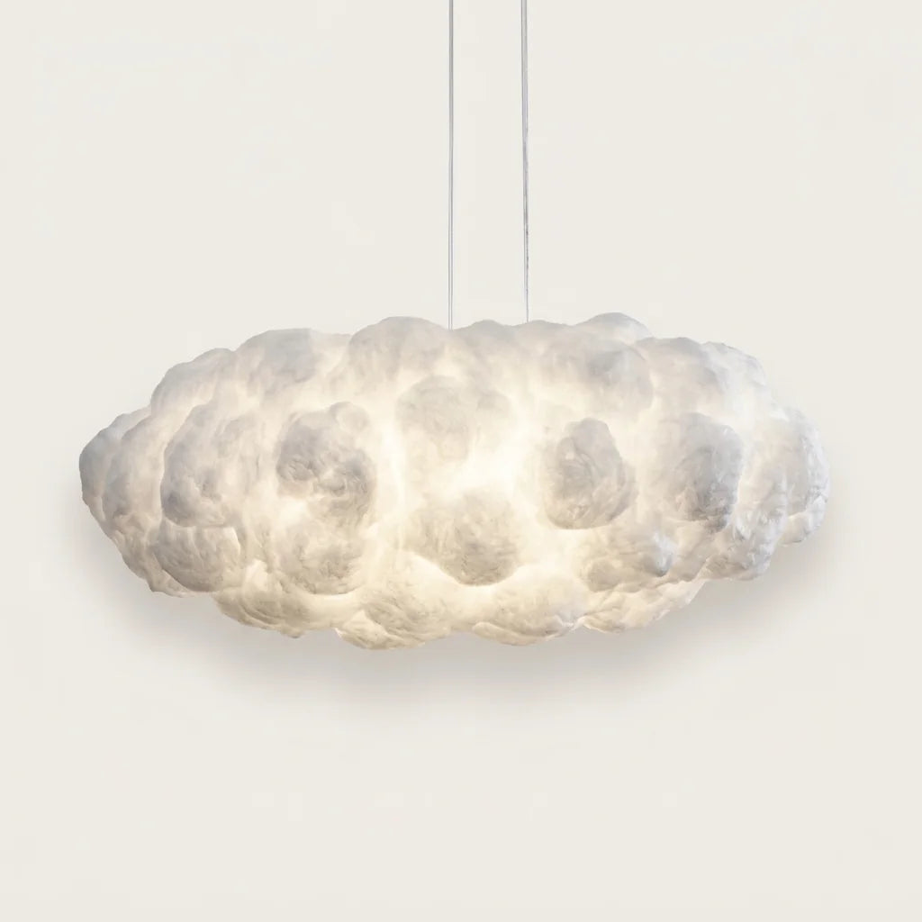 Suspension nuage en ouate blanche illuminée