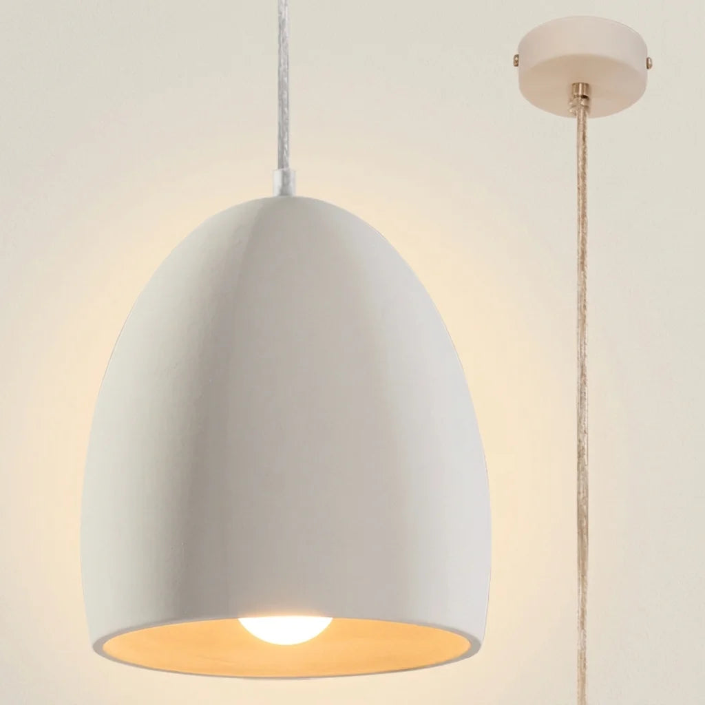 Suspension ogive en céramique blanche allumée