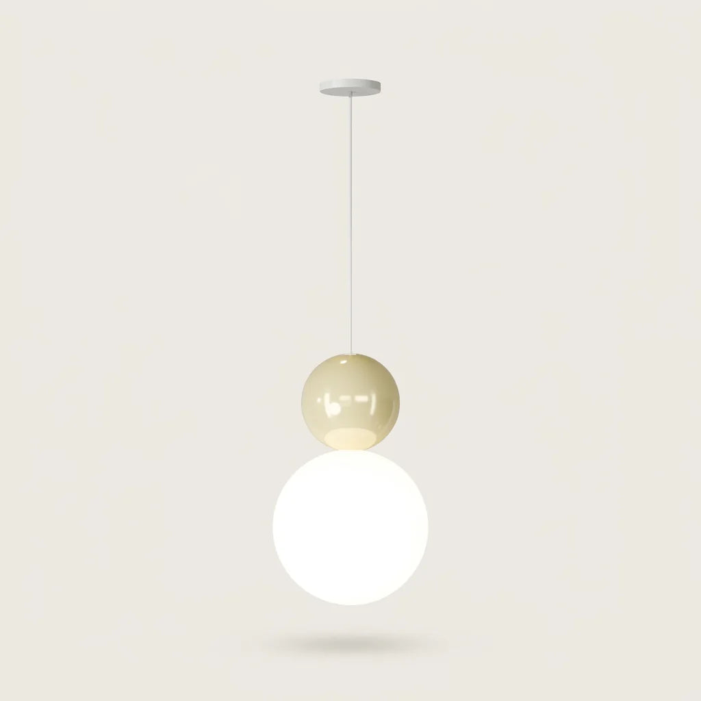 Suspension à deux sphères beige, forme B