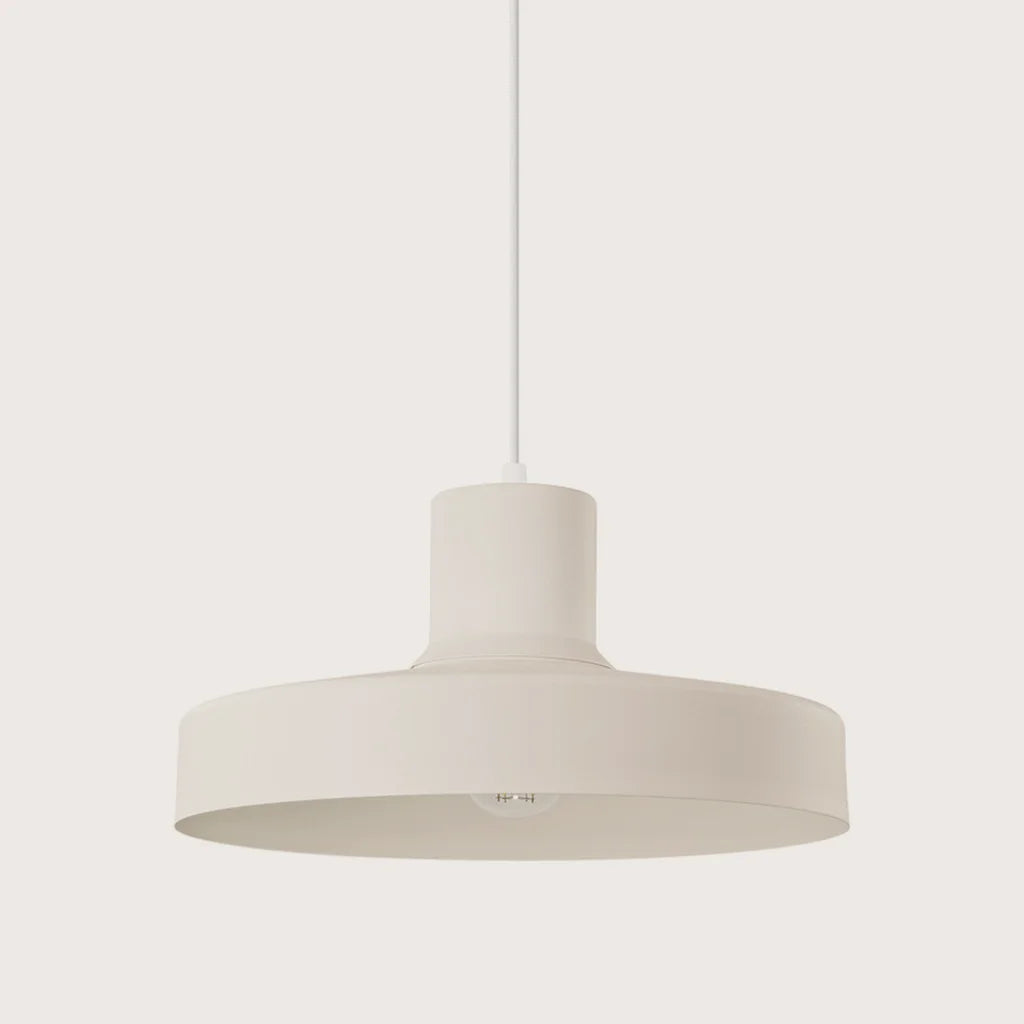 Suspension rétro en acier ø 35 cm, coloris beige