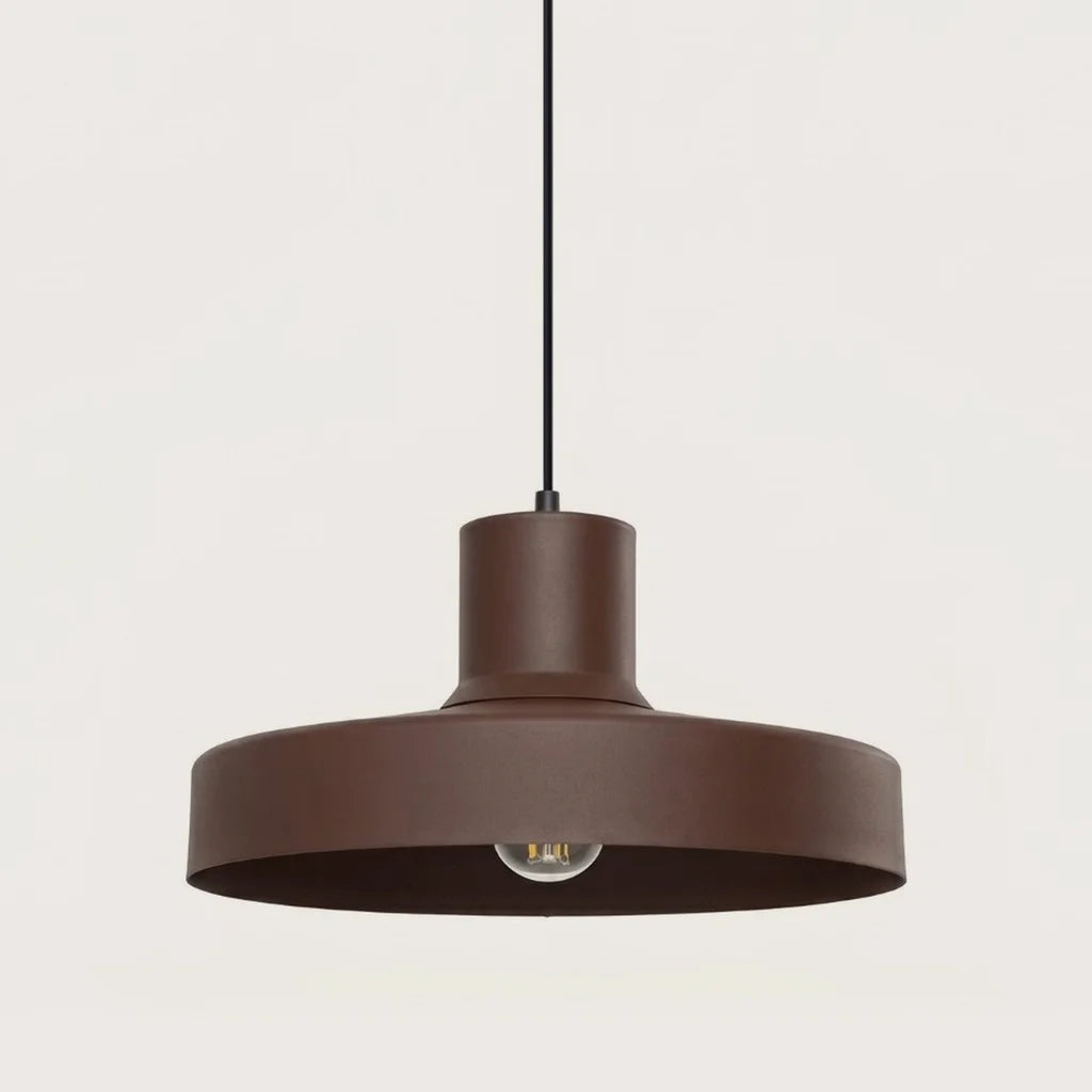 Suspension rétro en acier ø 35 cm, coloris marron