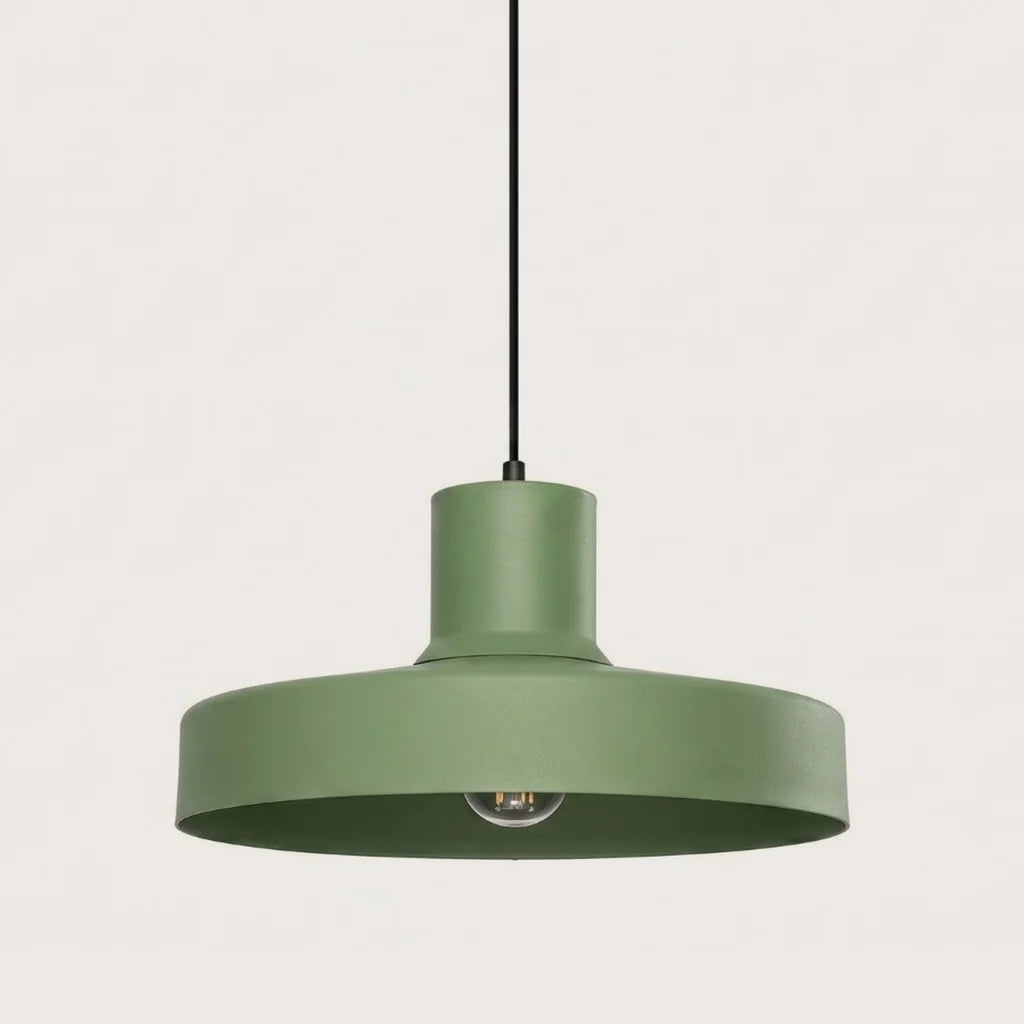 Suspension rétro en acier ø 35 cm, coloris sauge
