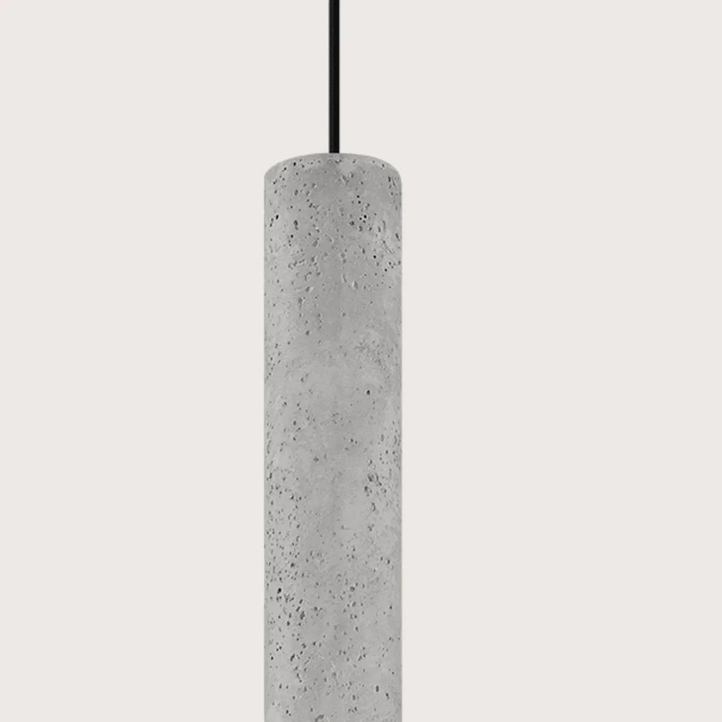 Suspension tube en béton gris (1 lumière)