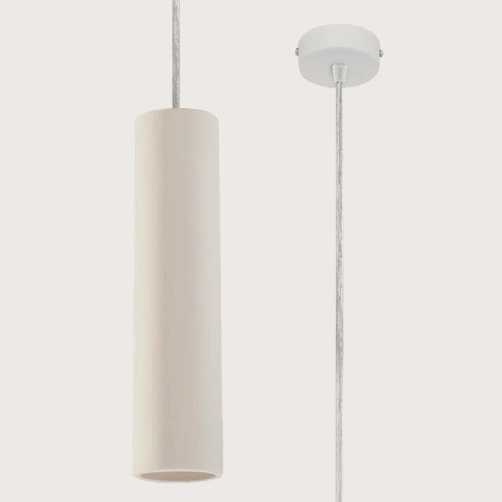 Suspension tube fin en céramique blanche