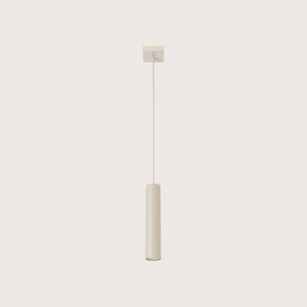 Suspension tube spot en acier, coloris beige (1 lumière)
