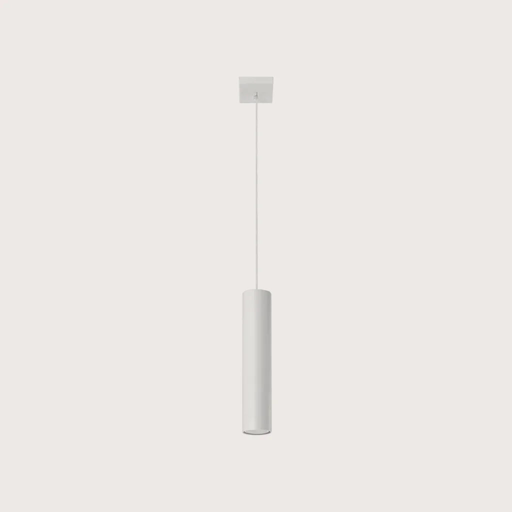 Suspension tube spot en acier, coloris blanc (1 lumière)