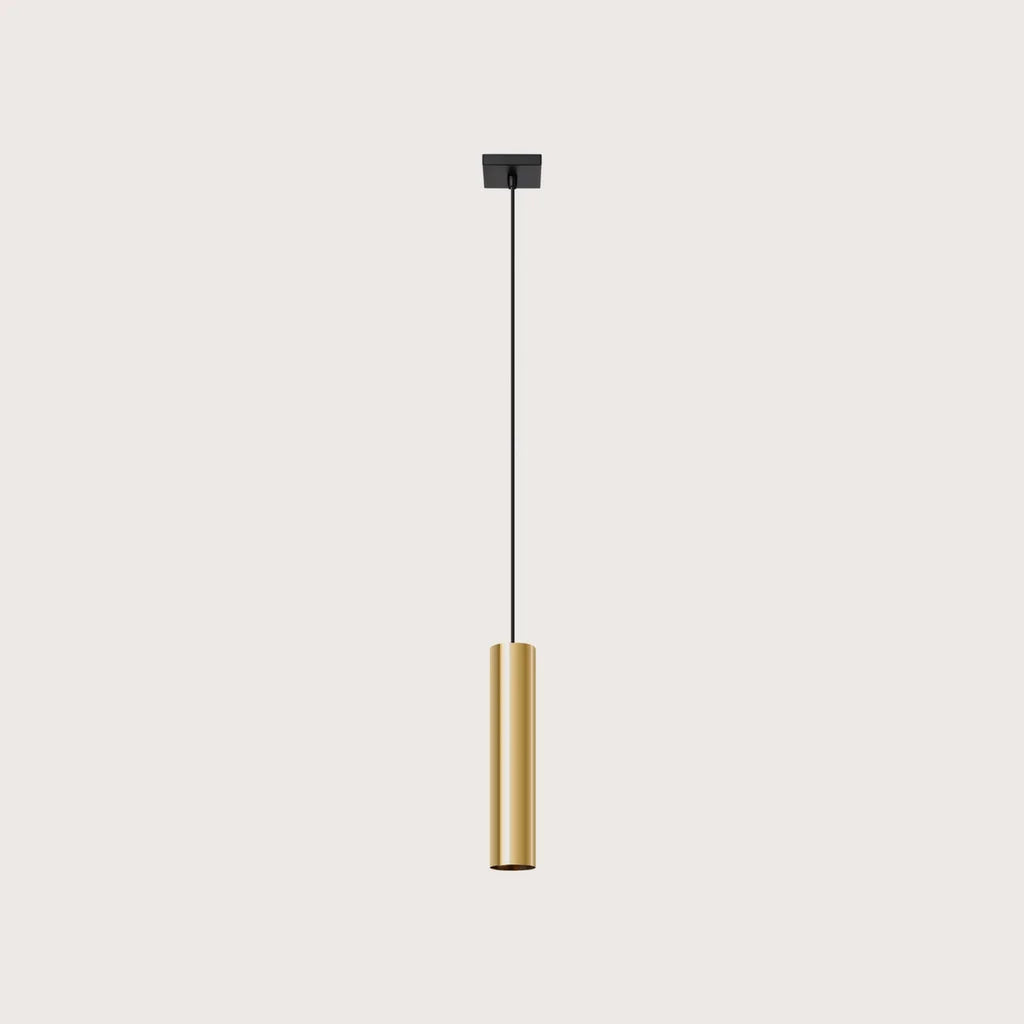 Suspension tube spot en acier, coloris doré brillant (1 lumière)