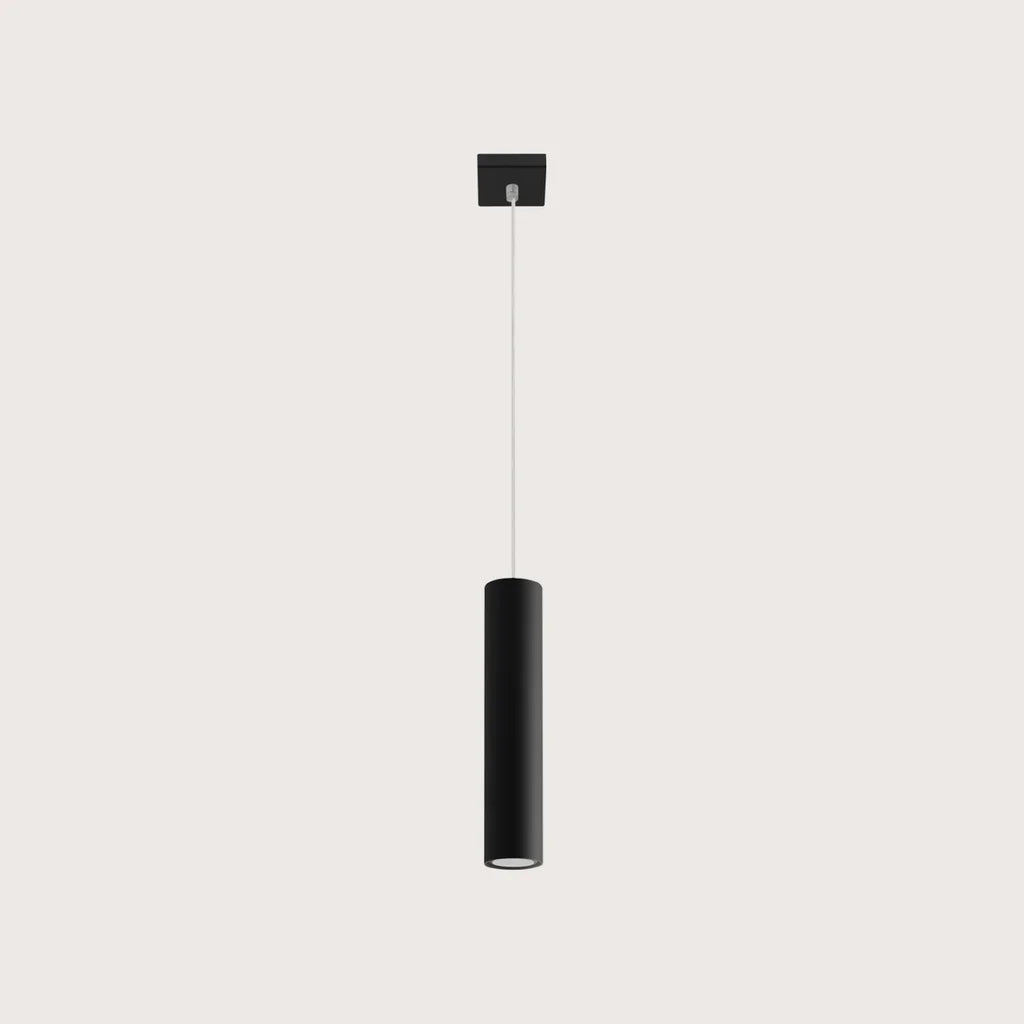 Suspension tube spot en acier, coloris noir (1 lumière)