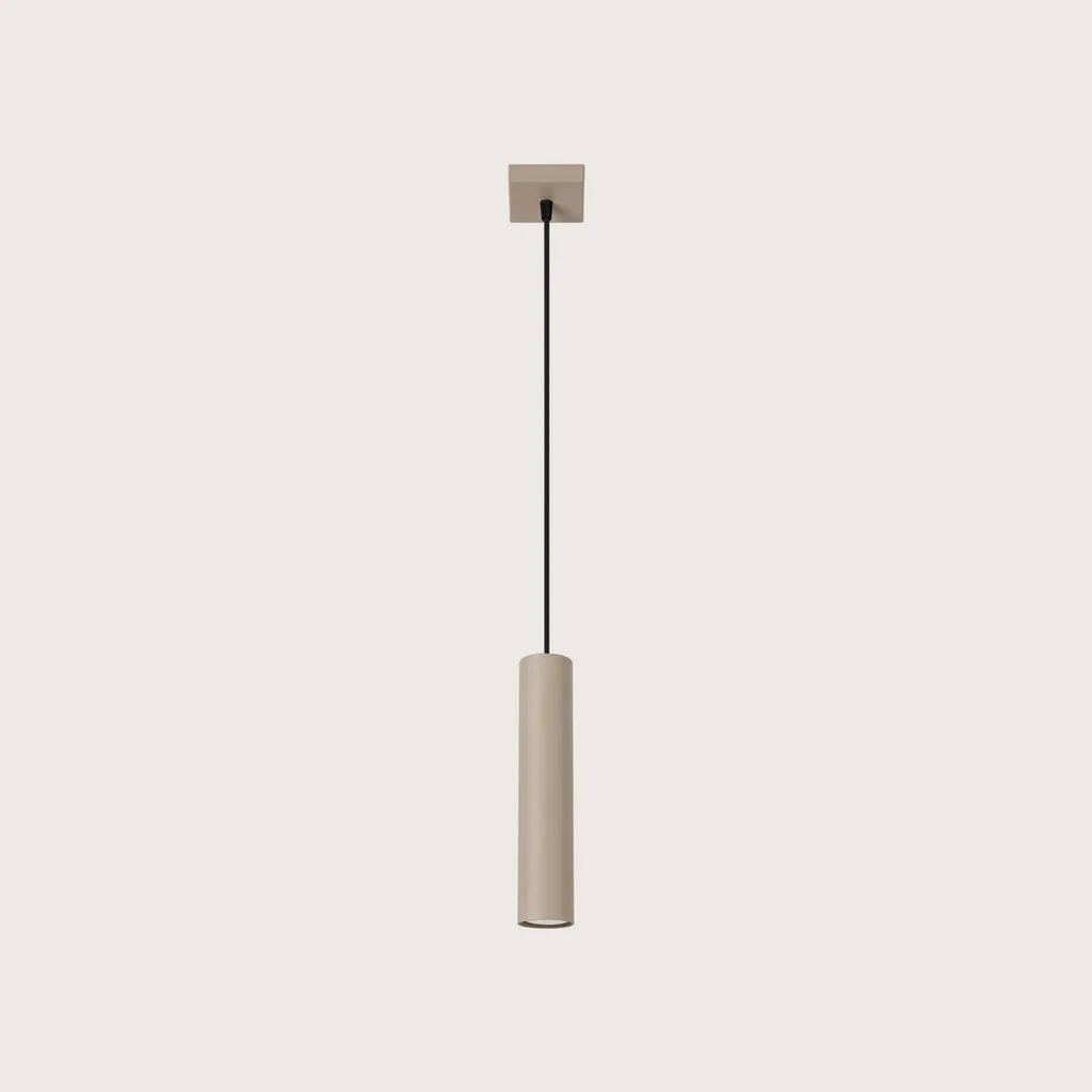Suspension tube spot en acier, coloris taupe (1 lumière)