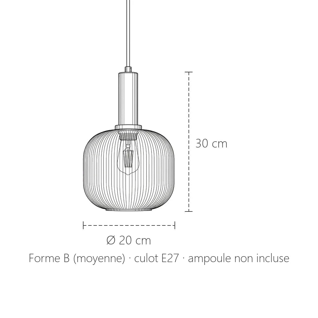 Dimensions de la forme B : Ø 20 cm, 30 cm de haut