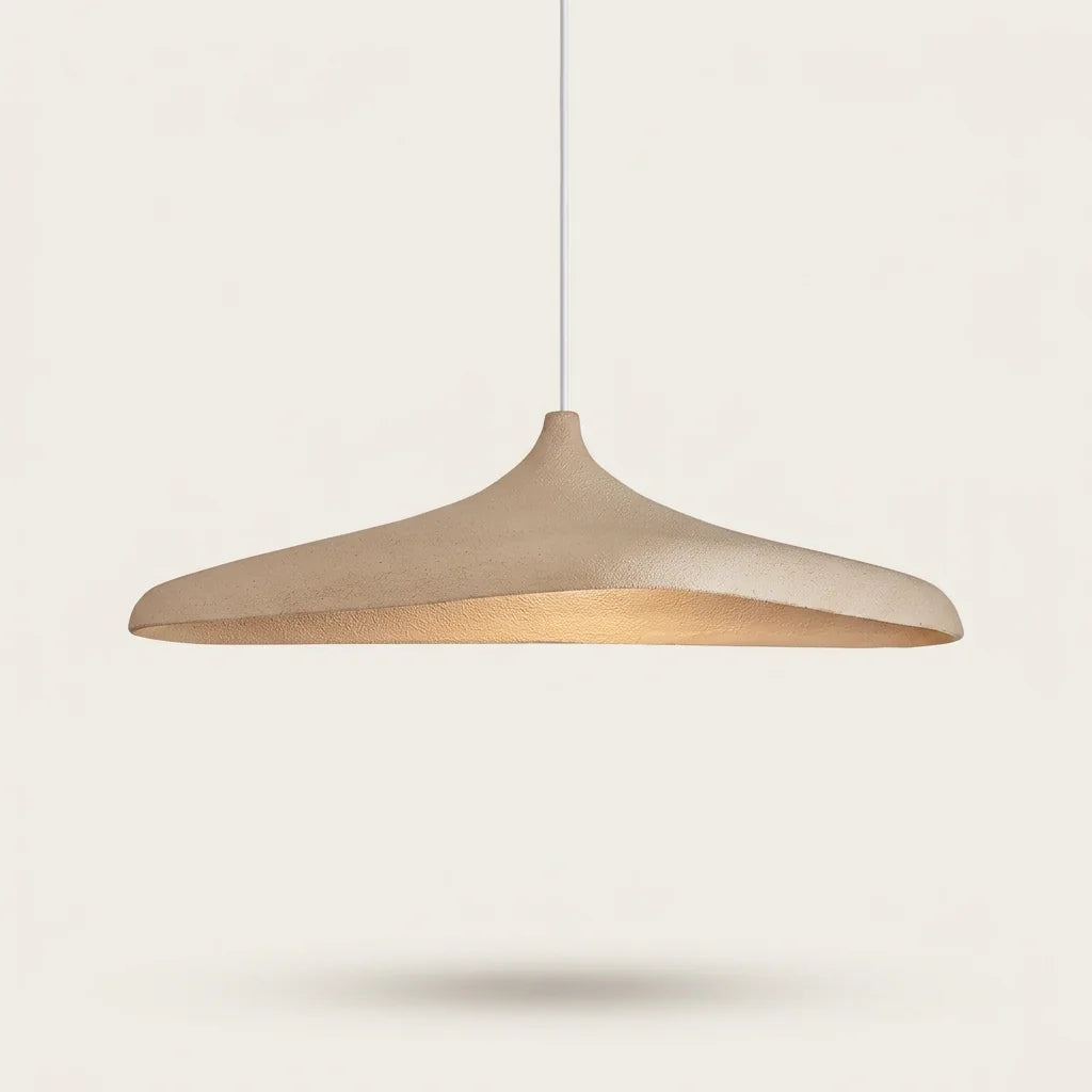 Suspension wabi-sabi ovale texturée couleur sable