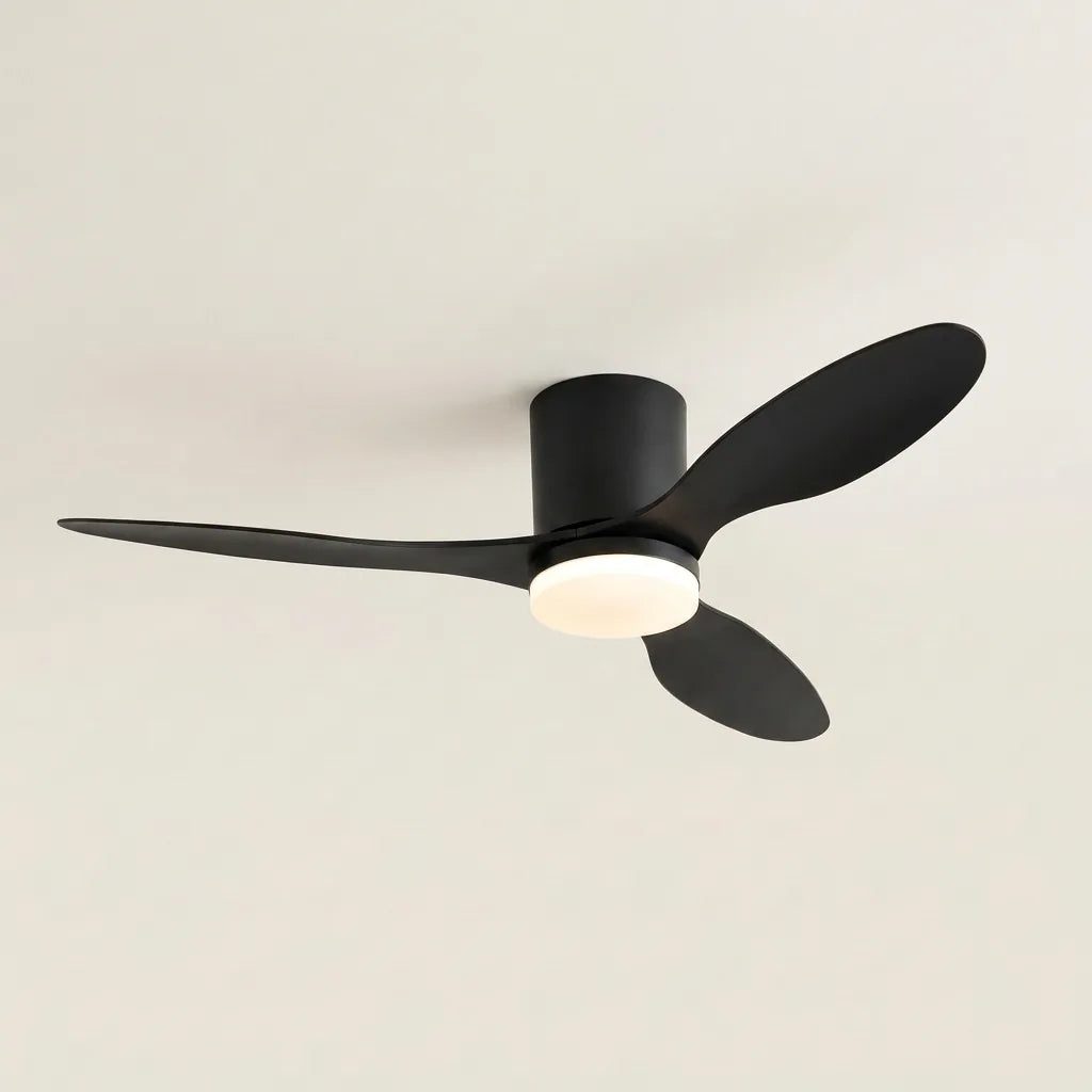 Ventilateur de plafond 3 pales noir avec lumière