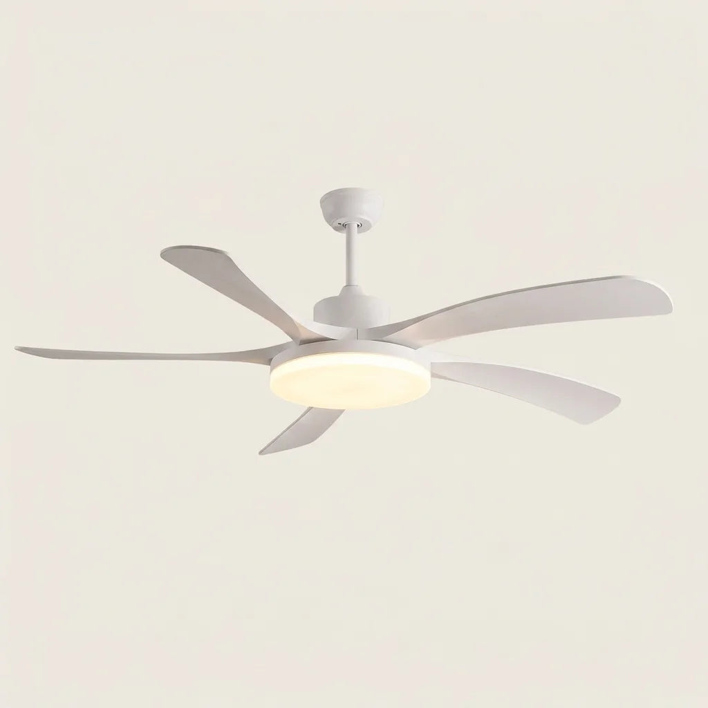 Ventilateur de plafond 5 pales entièrement blanc
