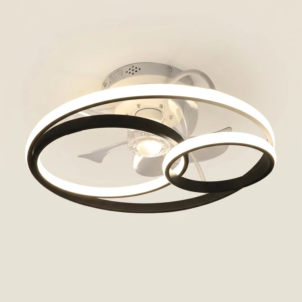 Ventilateur de plafond à anneaux lumineux LED