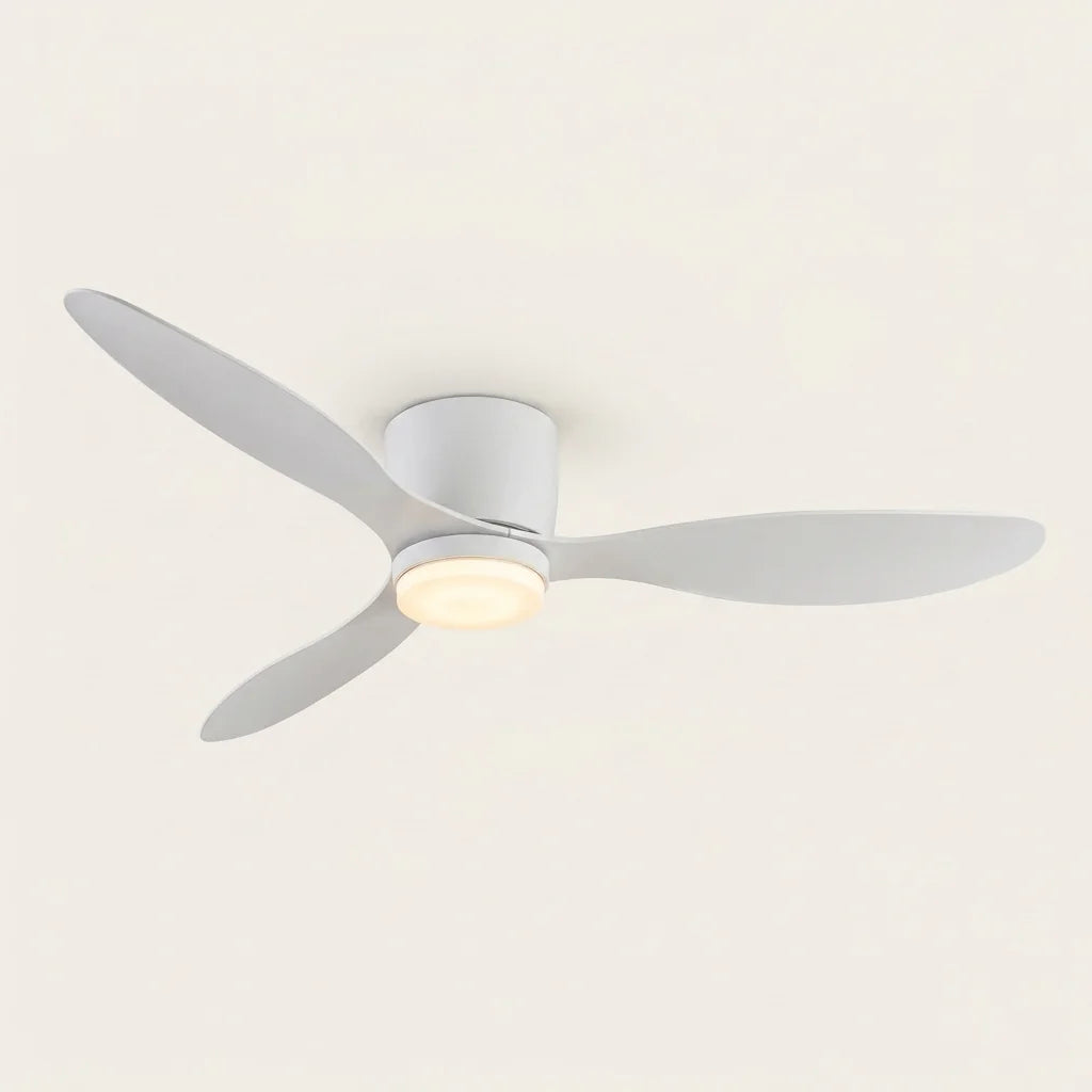 Ventilateur de plafond blanc à 3 pales avec lumière LED