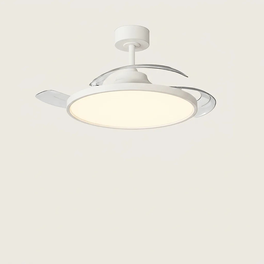 Ventilateur de plafond à pales escamotables avec tige longue