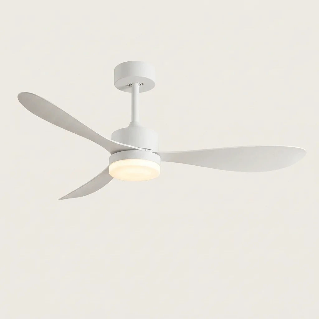 Ventilateur de plafond rétro blanc avec lampe